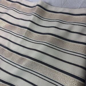J. Crew‎ Women 4 Skirt Tan Black Mini Preppy Gold Metallic Shimmer Stripe Chic